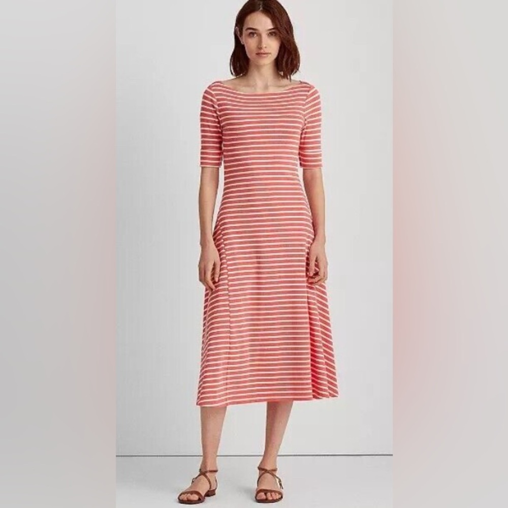 Lauren Ralph Lauren Striped Coral Dress | NWT